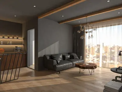 Living Dining Kitchen 3D model