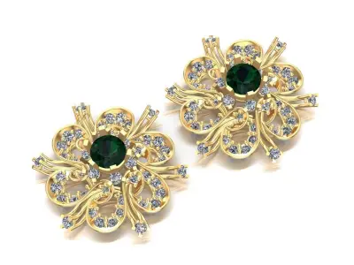 Cocktail Diamonds Earrings 3D print model purchase