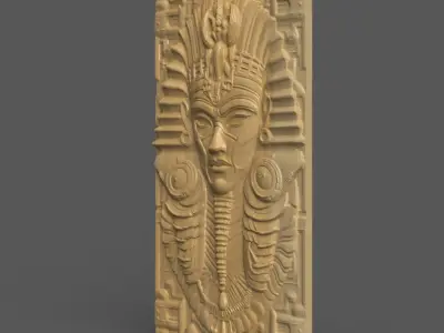 Elegant Egyptian Pharaoh 3D Wall Art - Keychain 3D print model