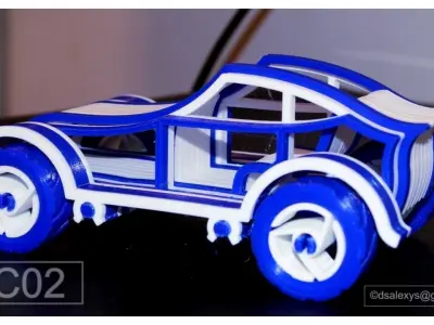 3D Printable Toy Car Kit TC02 3D model
