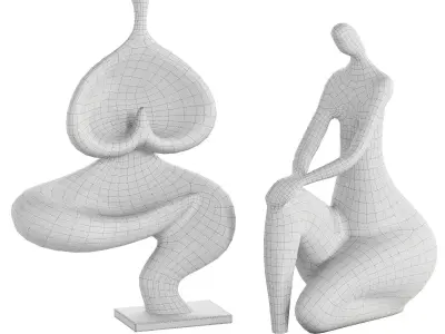 Decorative Abstract Sculpture Yoga Ladies 3D model