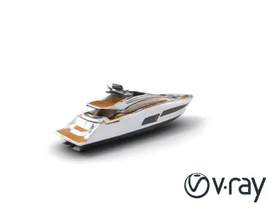 Super-Speed Luxury Yacht Model Pack with Aerodynamic Styling Low-poly 3D model