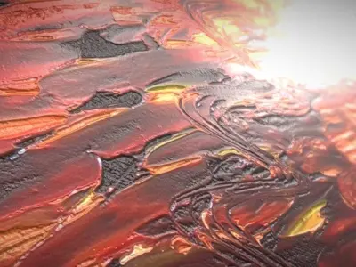 Red Row No-3- Oil Painting   Low-poly 3D model