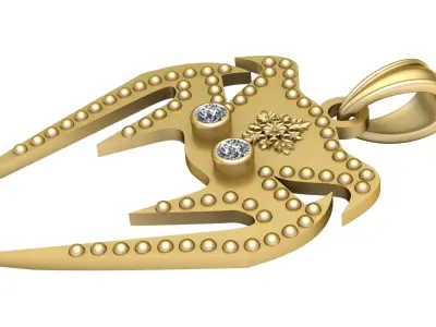 Abstract Gold Pendant 3D print model