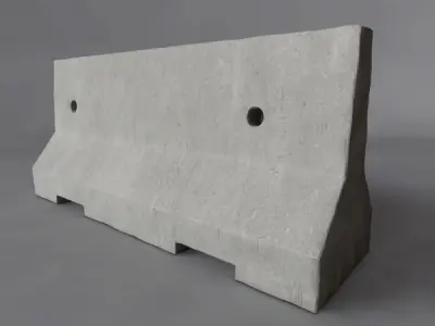 Road Barrier Low-poly 3D model