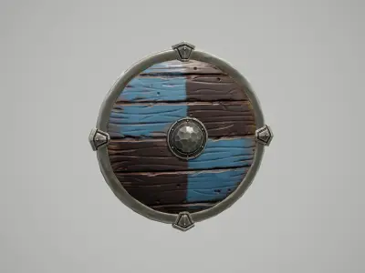 Stylized Viking Shield Low-poly 3D model