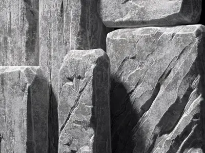 Slab stone rock big n1 3D model