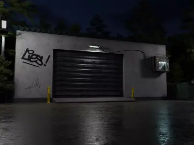 Darkness Garage Scene 3D Blend File Textured FBX OBJ MTL Files 3D model