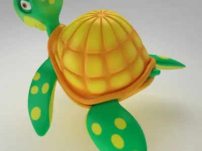 Aquatic turtle toon 3d model 3D model
