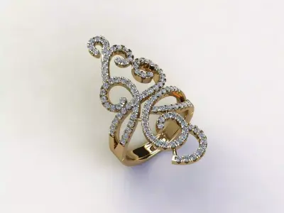 R235 diamond ring jewelry  3D model