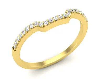 AV 541 Diamond Stackable Wedding Band For Women 3D print model
