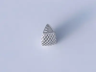 Vase triangle with diagonal grid lattice 3D print model