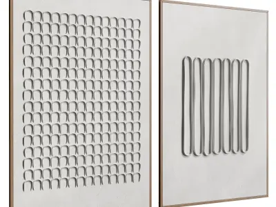 minimalist duo frame - 3d artwork Low-poly 3D model