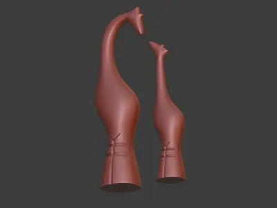  Figurine of a giraffe Mother and son 3D print model