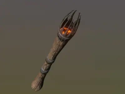 Medieval Torch Low-poly 3D model purchase