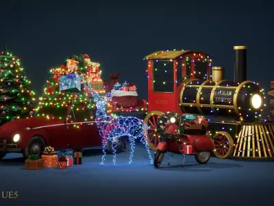 Christmas Pack Props  Low-poly 3D model