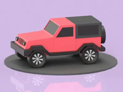 lowpoly vehicle jeep 3D model