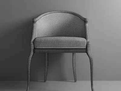 Classic Chair With Pattern Texture in Livingroom 3D model