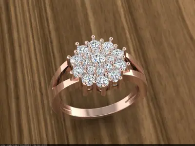 Diamond Jewelry Ring 3D print model 19