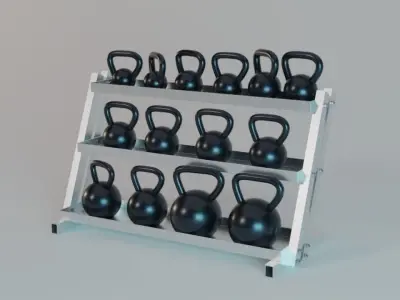 Kettlebell Rack - Gym Equipment Low-poly 3D model