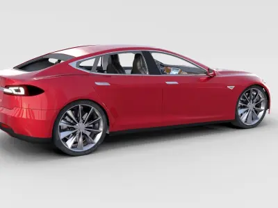 Tesla Model 3 and Model S with interior and chassis Pack 3D model
