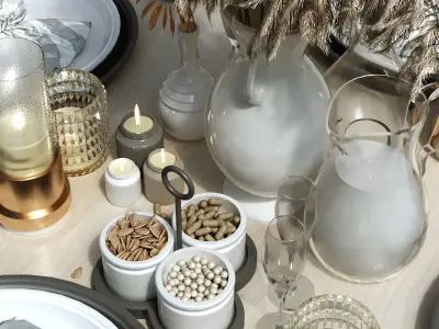 Tableware set 151 Low-poly 3D model