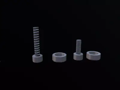 Nut Bolts Low-poly 3D model
