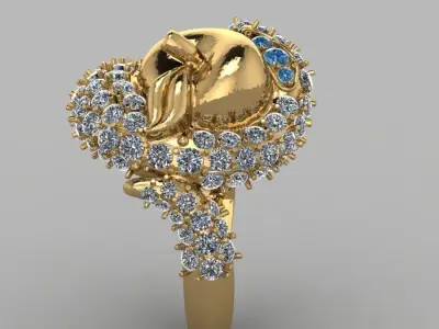 the apple of discord ring 3D print model
