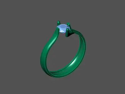 Womens Rings With Stone Ring Ready STL 3DM Models Rings women 3D print model 13
