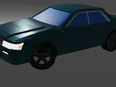 Drift sedan car pack Low-poly 3D model