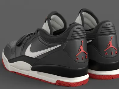 Air Jordan Legacy 312 Low Black University Red  3D model