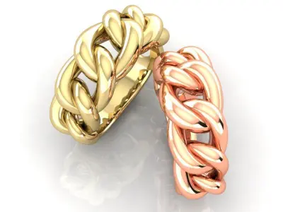 Chain Cuban Ring 10mm stl 3d print 3D print model