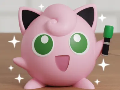 Jigglypuff Sing Chibi Mic 2 models Easy Print 3D print model