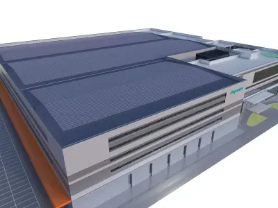 Industrial Building Factory 020 3D model