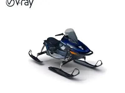 Snowmobile Model Pack for Winter Environments Low-poly 3D model