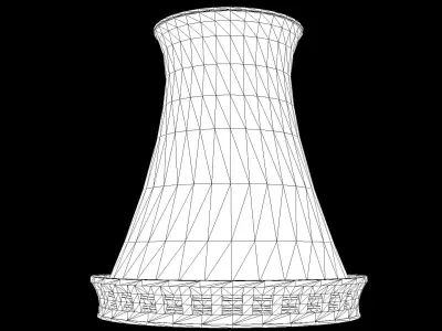 Nuclear Power Plant Chimney PBR Low-poly 3D model