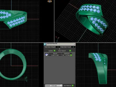 diamond ring 3D print model 37
