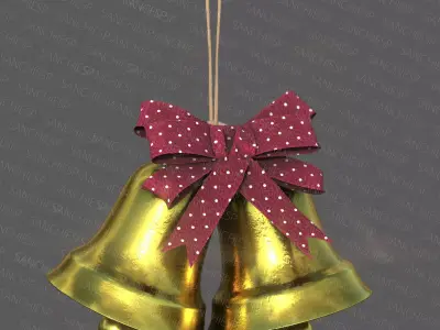 Christmas Bells Low-poly 3D model