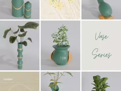 Modern Procedural Vase Collection 6 in 1 3D model