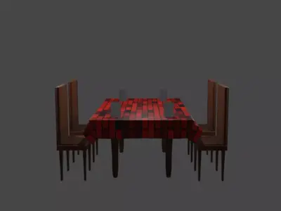 This is a table with a chairs Free 3D model