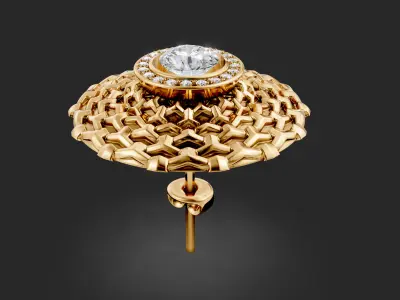 Weave Diamond Earrings 3D print model