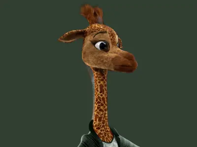  Cartoon Giraffe NoRig 3D model