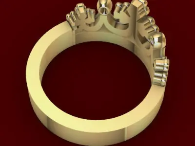 Crown Ring Design Gold 3D print model