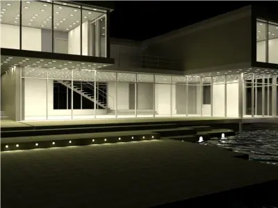 It is a small hotel and it can be used as a villa Low-poly 3D model