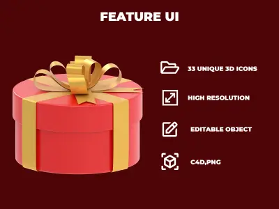  Christmas Collection 3D Icon Pack Low-poly 3D model