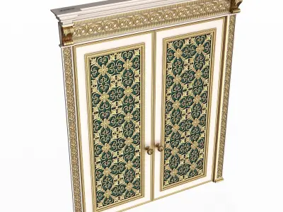 Carved Door Classic 01201 White Low-poly 3D model