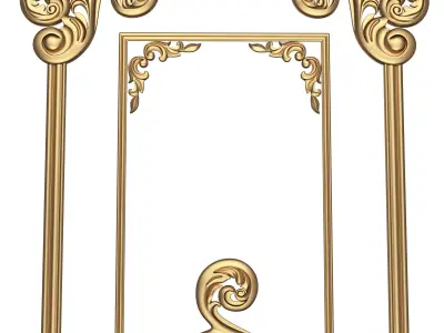 Carved Decoration Panel 02 Low-poly 3D model