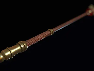 Serpent spear Low-poly 3D model