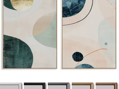 Abstract Painting Frame set 3D model 14