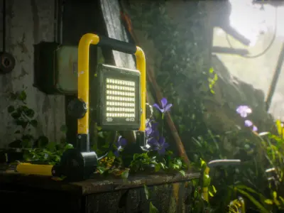 Flood Light Pack With Custom Textures Low-poly 3D model